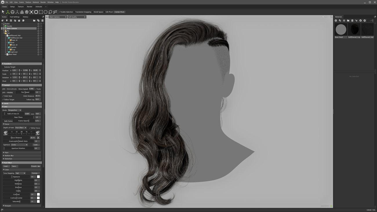 Realtime female Hair